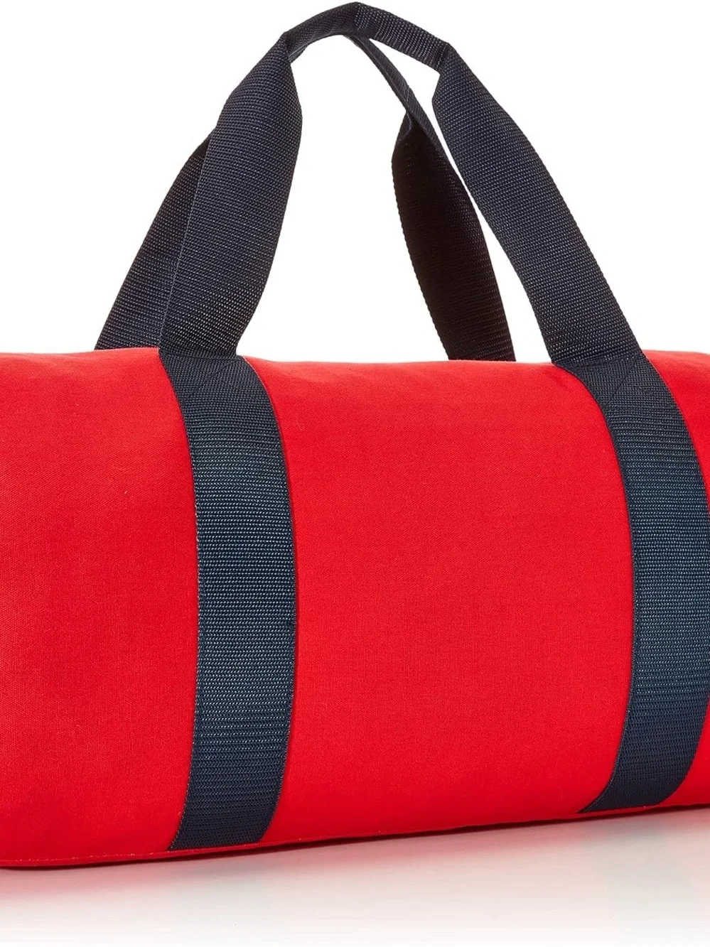 Tommy Hilfiger Red Duffel with Navy Straps and White Accent